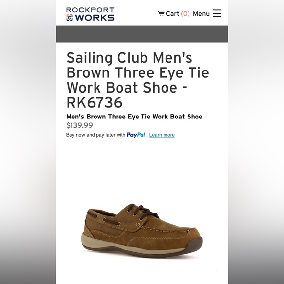 New (no box), never worn RockPort Works RK6736 Steel Toe Boat Shoes - Picture 2 of 5